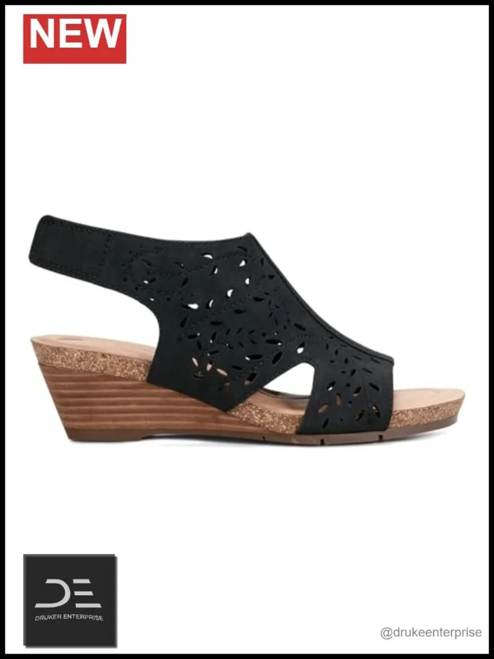 Earth Women's Halin3 Wedge Sandals Cork Footbed Slingback Open Toe
